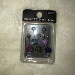 Spencer’s Multicolored 5 Belly Button Rings💕✨